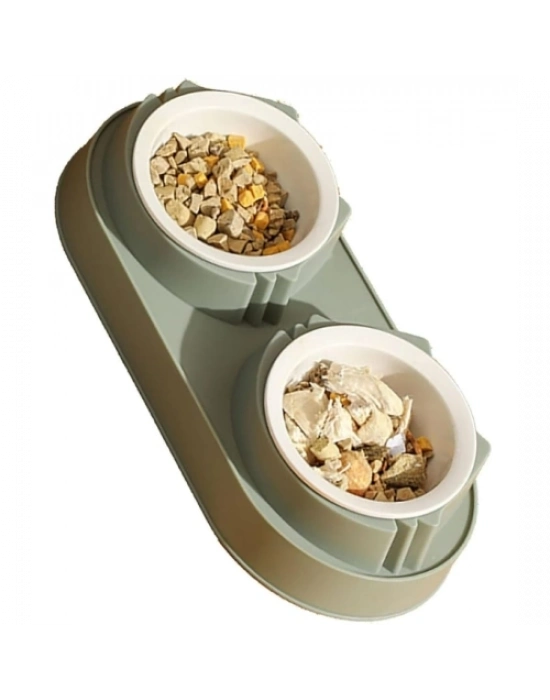 Mikopet Çift Bölmeli Mama ve Su Kabı