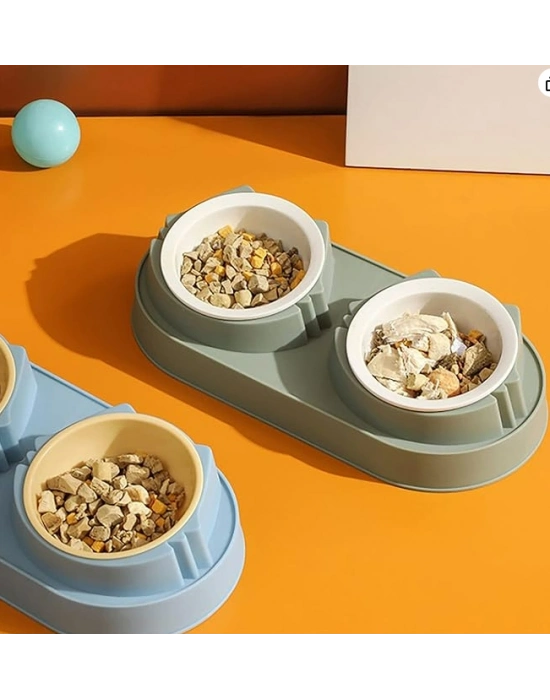 Mikopet Çift Bölmeli Mama ve Su Kabı