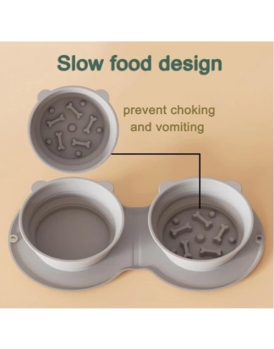 Mikopet Katlanabilir İkili Mama ve Su Kabı