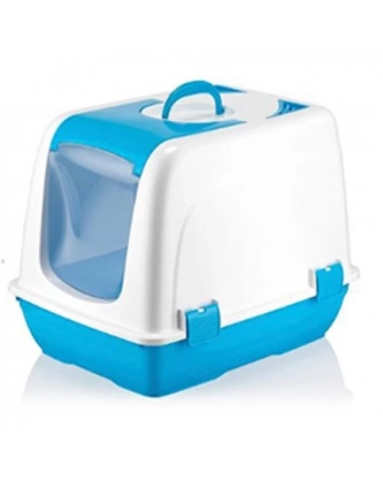 Mikopet Küçük Kapalı Kedi Tuvaleti Mavi