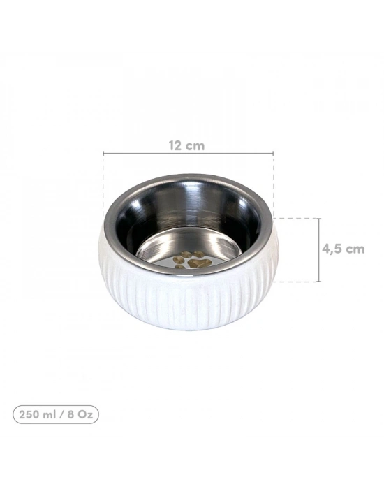 Mikopet Organik Seramik Mama Kabı Beyaz