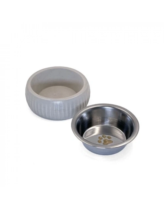 Mikopet Organik Seramik Mama Kabı Gri