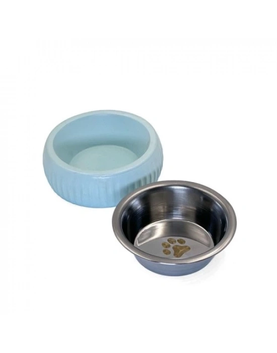 Mikopet Organik Seramik Mama Kabı Mavi