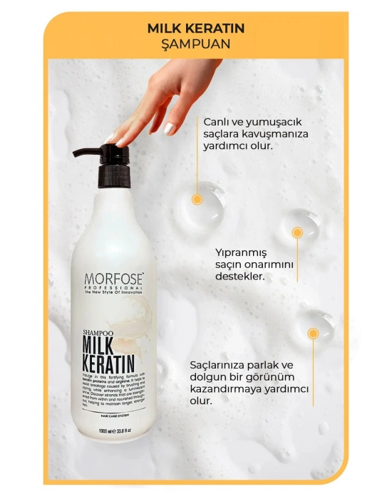 Milk Keratin Şampuan 1000 ML - Besleyici Koruyucu Etki