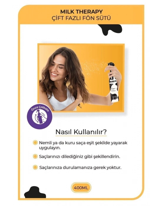 Milk Therapy Çift Fazlı Kondisyoner Fön Suyu 400 ML - mrfs