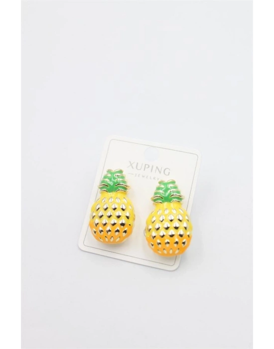 Mineli Ananas Küpe - Altın