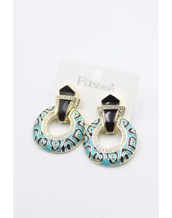 Mineli Halka Küpe - Altın