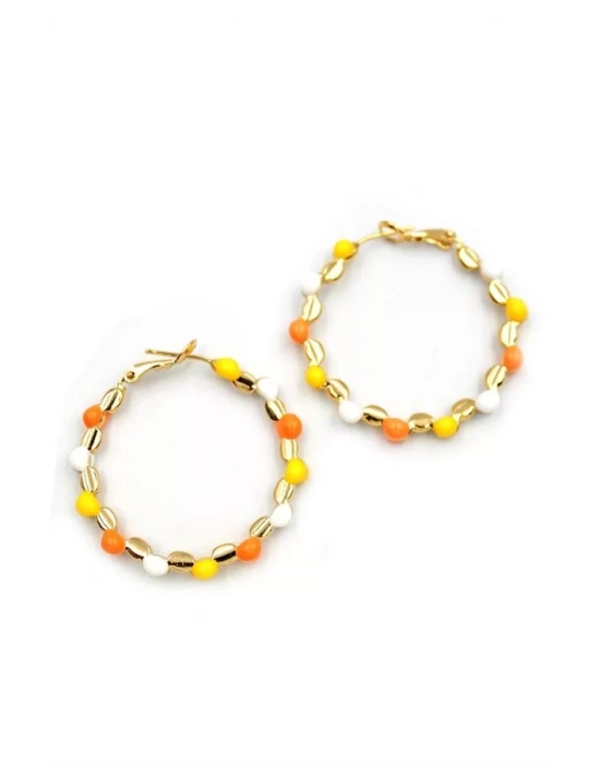 Mineli Halka Küpe - ÇOK RENKLİ