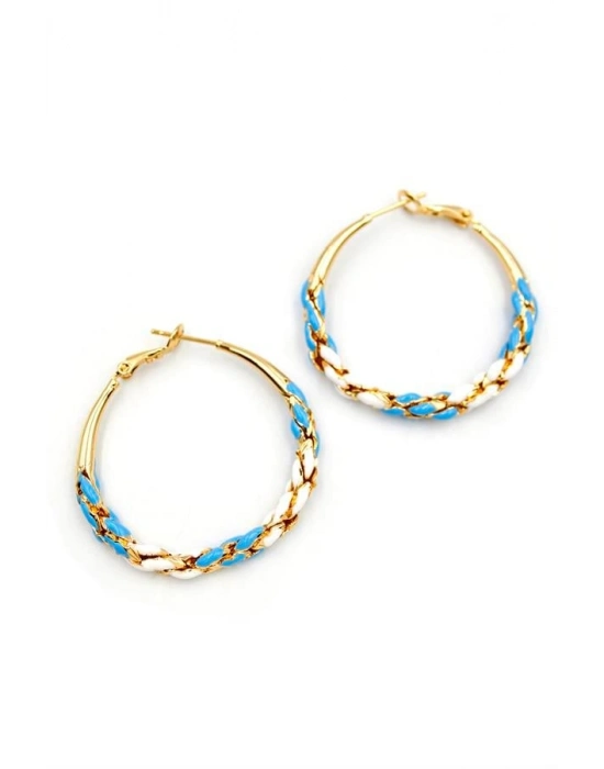 Mineli Halka Küpe - Mavi