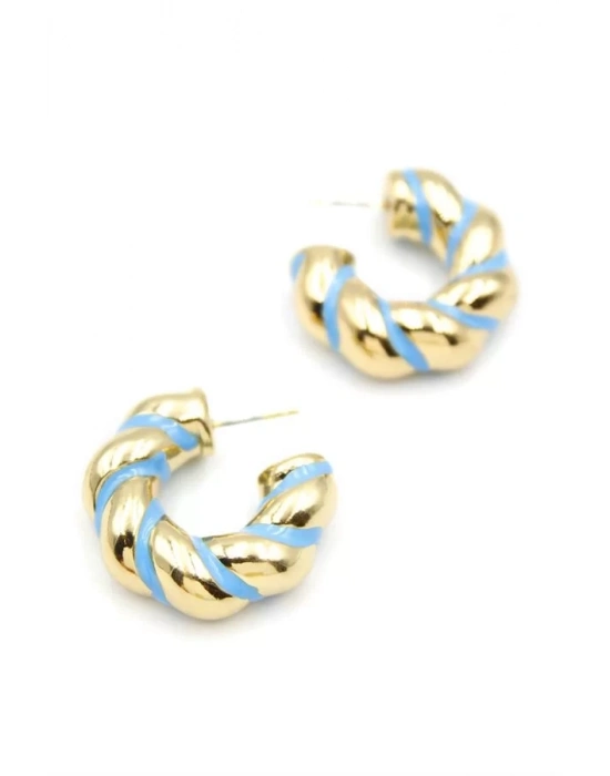 Mineli Halka Küpe - Mavi