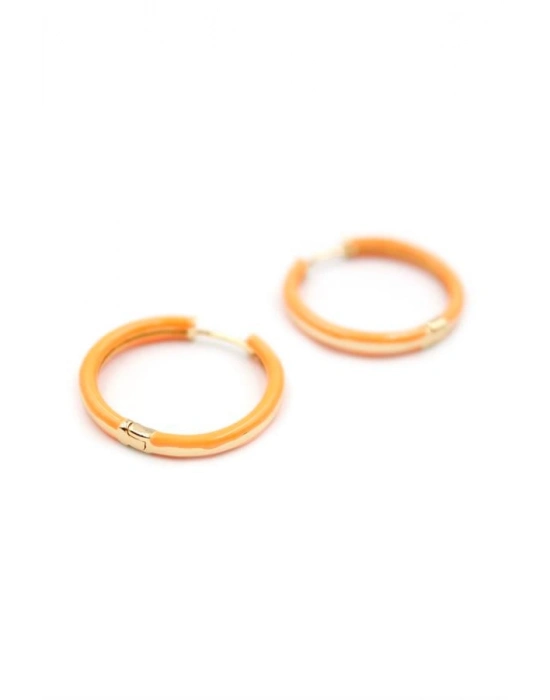 Mineli Halka Küpe - Turuncu