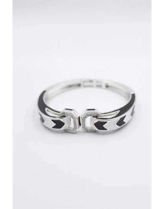 Mineli Kelepçe Bilezik - Gümüş