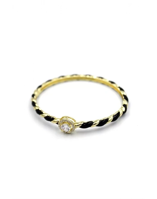 Mineli Taşlı Bilezik - Siyah