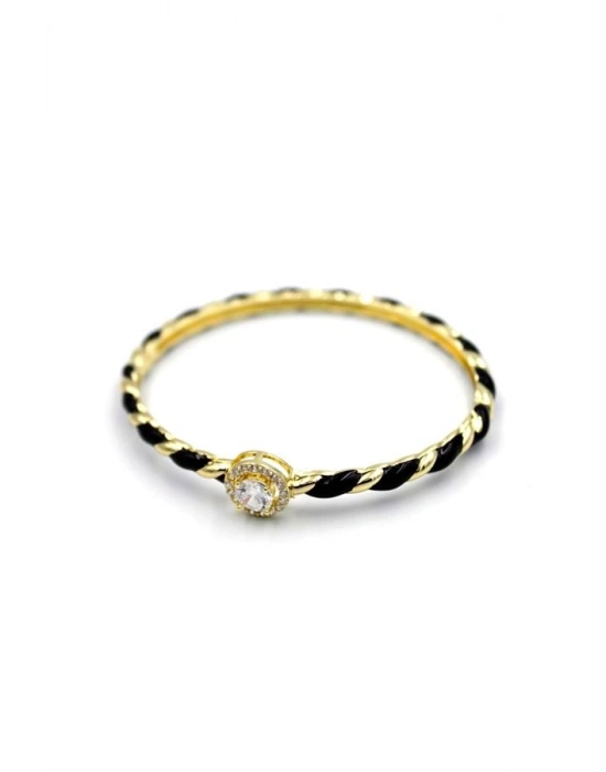 Mineli Taşlı Bilezik - Siyah