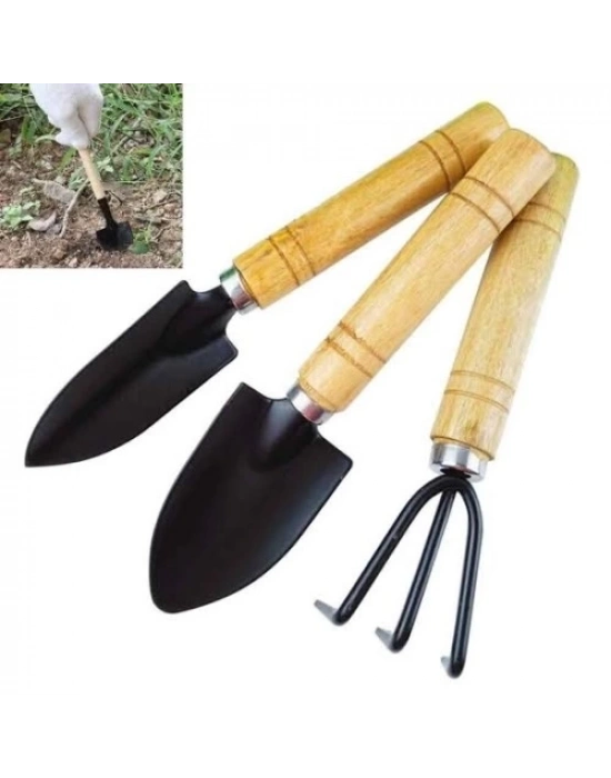 Mini Ahşap Hobi Bahçe Seti 3 Adet