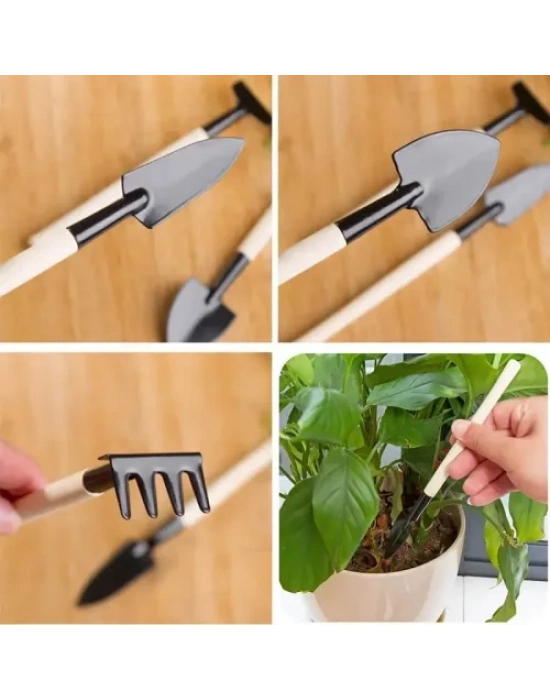 Mini Ahşap Hobi Bahçe Seti 3 Parça