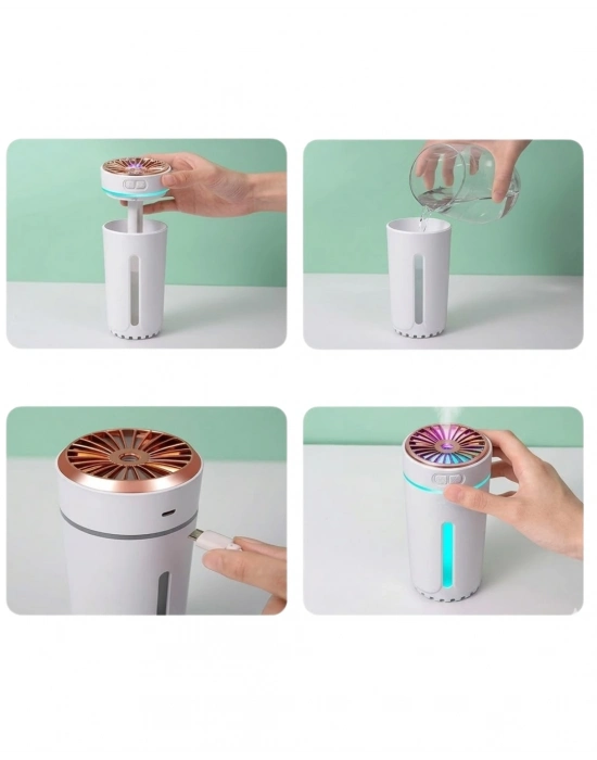 Mini Araç Nemlendirici 5 Esans Hediyeli USB Işıklı Koku Difüzörü