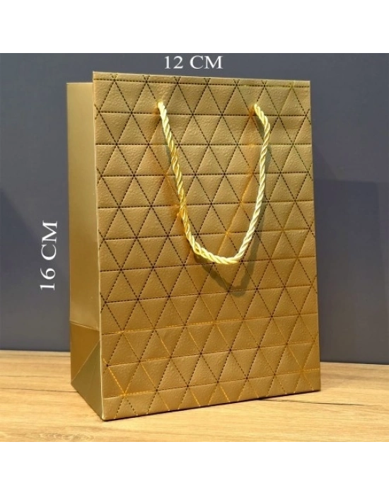 Mini Boy Gold Karton Hediye Çantası