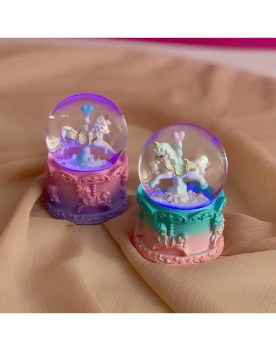 Mini Boy Işıklı Unicorn Kar Küresi