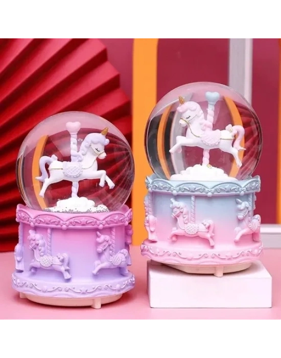 Mini Boy Işıklı Unicorn Kar Küresi