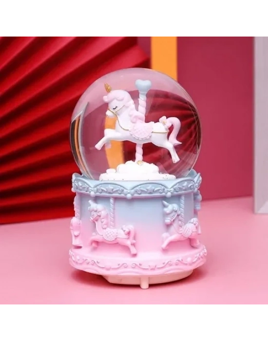 Mini Boy Işıklı Unicorn Kar Küresi