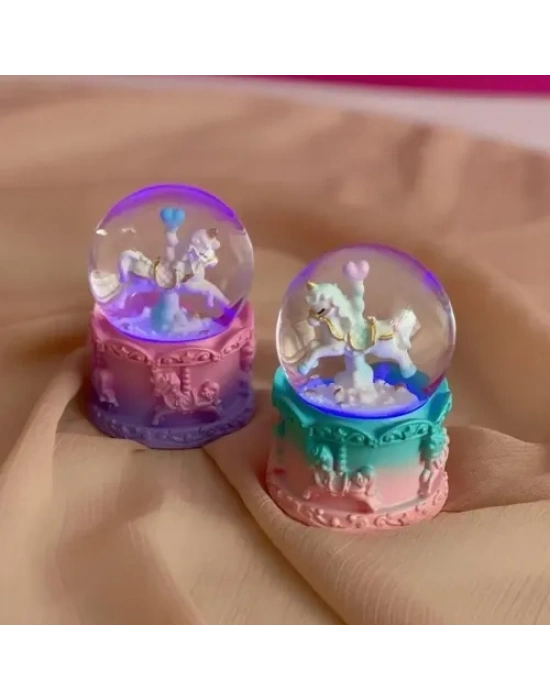 Mini Boy Işıklı Unicorn Kar Küresi