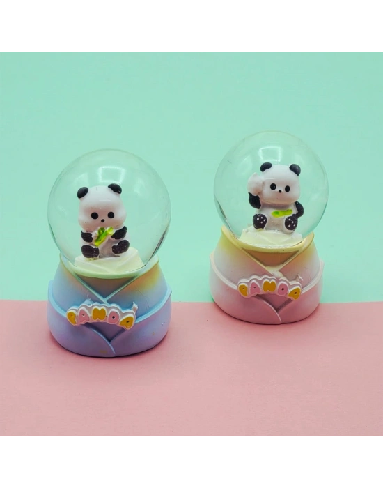 Mini Boy Sevimli Panda Tasarımlı Işıklı Kar Küresi