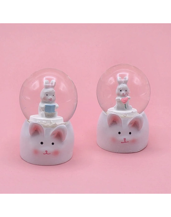 Mini Boy Tavşan Tasarımlı Işıklı Kar Küresi