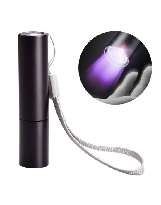 ®  Mini Cep Boy USB İle Şarj Olan Oje Kurutucu Sahte Para Kontol LED UV Mor Işık El Feneri