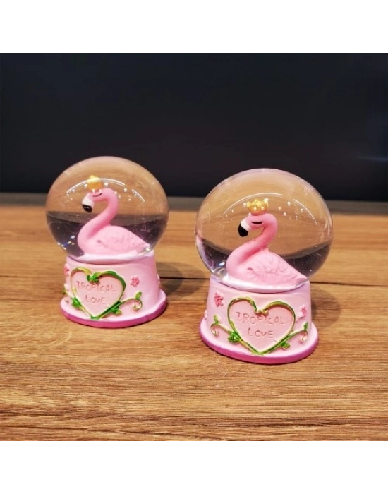 Mini Işıklı Flamingo Kar Küresi