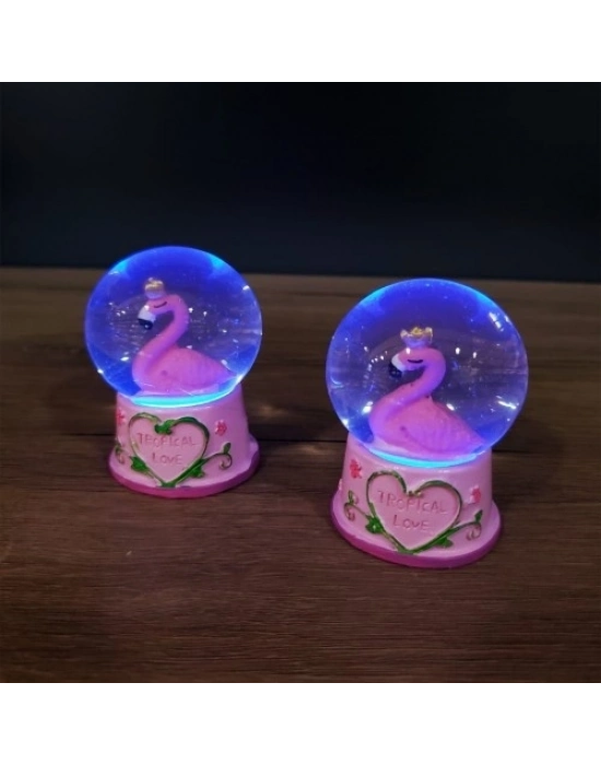 Mini Işıklı Flamingo Kar Küresi