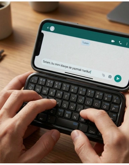 Mini Kablosuz Bluetooth Klavye USB Şarjlı Taşınabilir Klavye