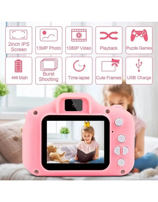 Mini Kamera Fotoğraf Makinesi Pembe
