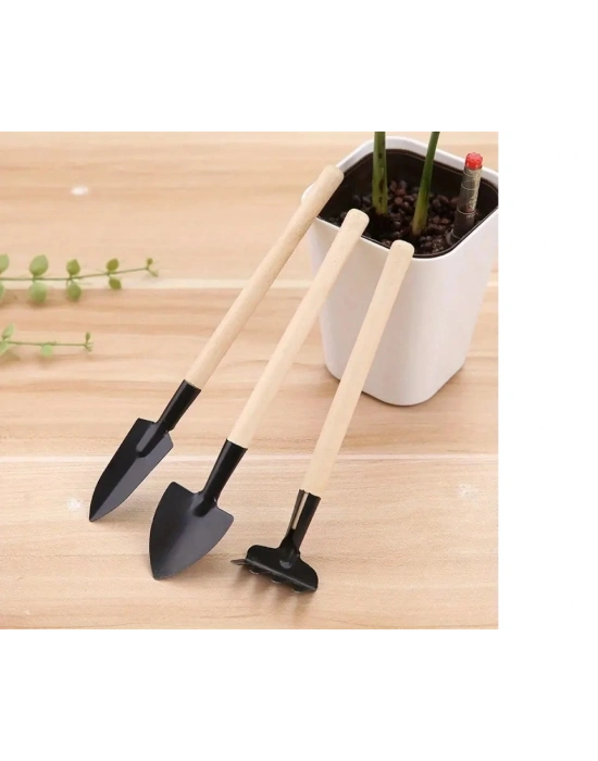 Mini Kazma Kürek Tırmık Seti - Portatif