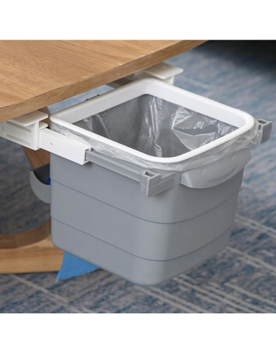 ®  Mini Masa Çöp Kovası Plastik Tezgah Altı Geri Çekilebilir Yapışkanlı Görünmez Bölme Pratik