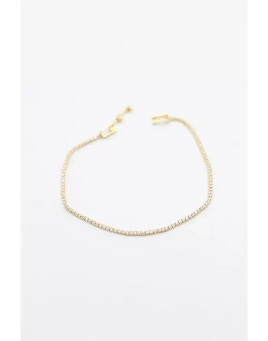 Minik Taşlı Su Yolu Bileklik - Altın