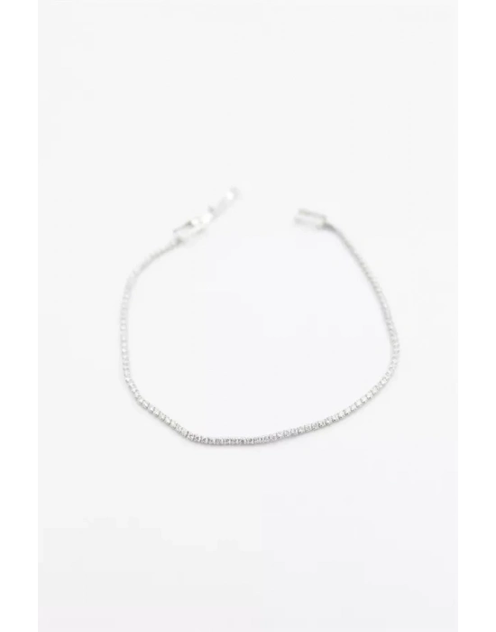Minik Taşlı Su Yolu Bileklik - Gümüş