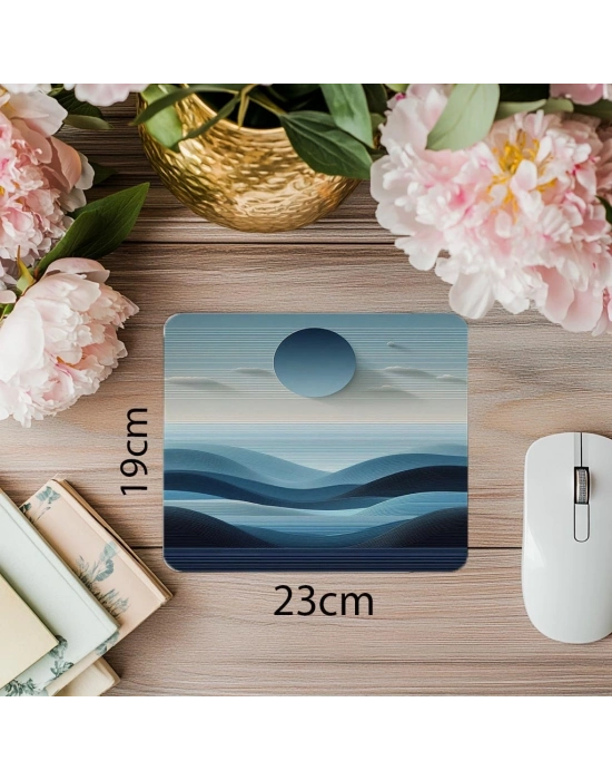 Minimal Katmanlı Zen Kompozisyon Mouse Pad - 19x23 cm 2 mm Dikdörtgen İthal Baskılı Mouse Pad