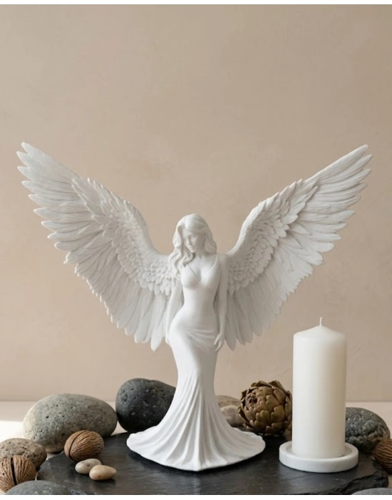 Minimalist Melek İnsan Figürlü 3D Heykel Dekoratif Biblo Ev Dekoru
