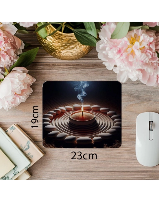 Minimalist Spiritüel Tütsü Mousepad - 19x23 cm 2 mm Dikdörtgen İthal Baskılı Mouse Pad