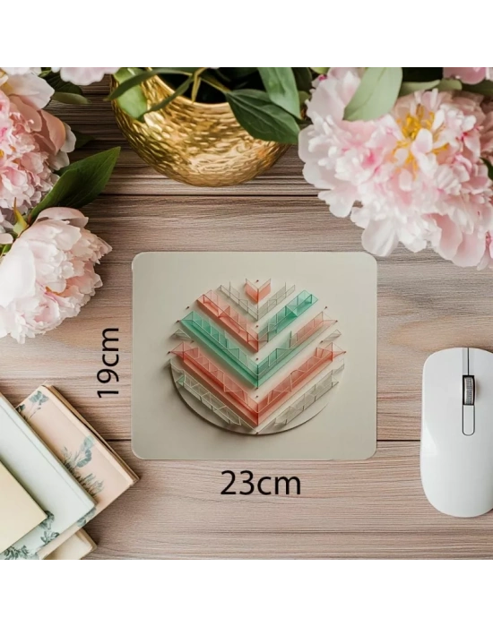 Minimalist Üçgen Kombinasyonu Mouse Pad - 19x23 cm 2 mm Dikdörtgen İthal Baskılı Mouse Pad