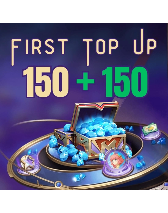 MLBB 300 Diamonds (150 + 150 Bonus) First Top Up Malezya