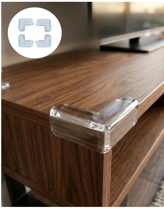 Mobilya Köşe Koruyucu 4 Lü Set Şeffaf Masa Kenarı Koruma Aparatı