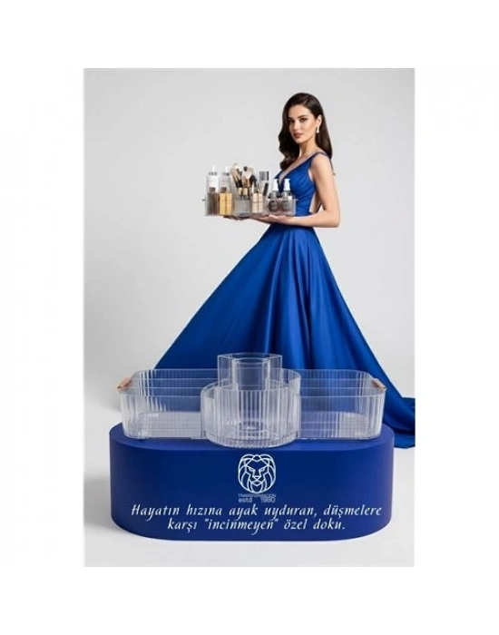 ®  Moblen Luxury 33.5 cm Ortası Dönerli Bölmeli Makyaj ve Kozmetik Düzenleyici Organizer