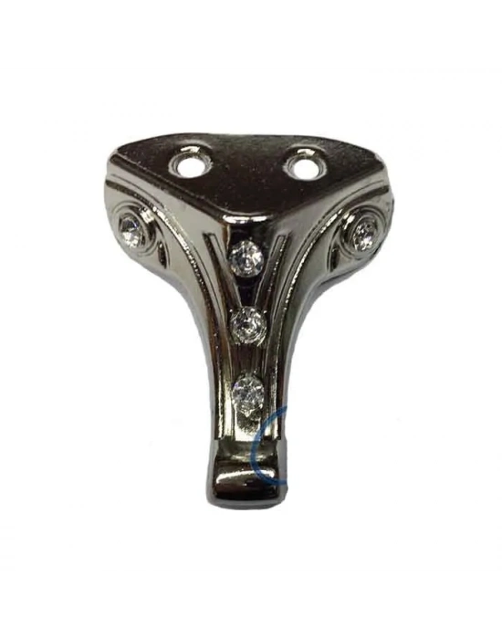 Moda Taşlı Ahşap Sandık Ayağı, Kutu Ayak 3,5 Cm - Nikel, 50 Adet