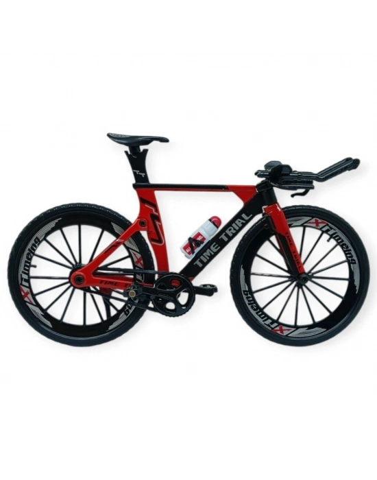 Model Araçlar -1/10 Metal Yarış Bisikleti 18 cm - Kırmızı