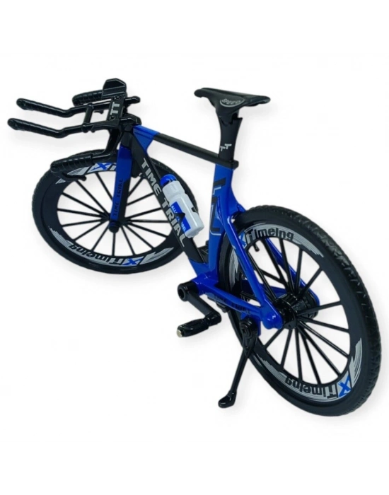 Model Araçlar -1/10 Metal Yarış Bisikleti 18 cm - Mavi