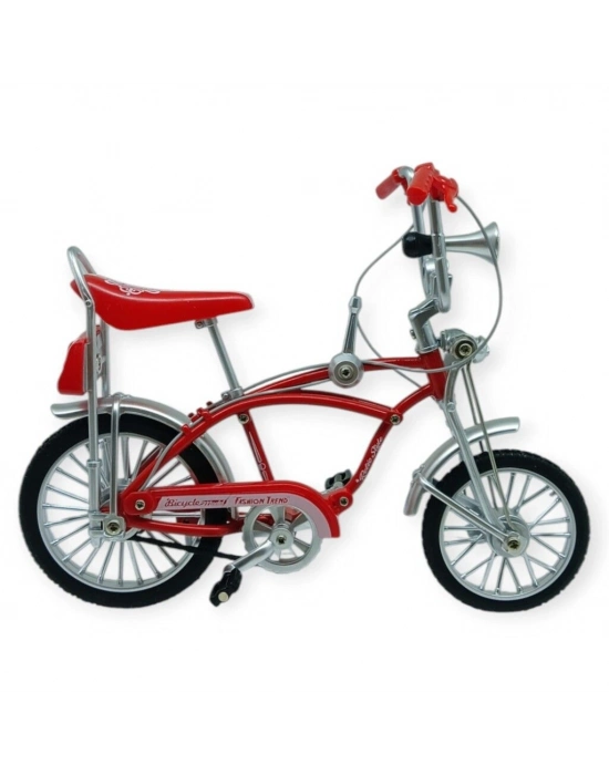 Model Araçlar -1:8 Metal Retro Pinokyo Bisiklet - Die -Cast 17 cm - Kırmızı