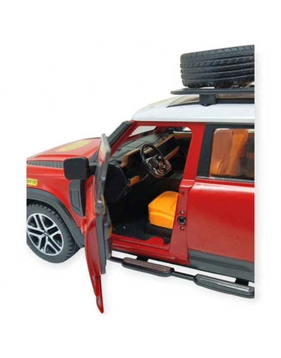Model Araçlar - Metal Sesli Off-Road Araba 22 cm - Kırmızı