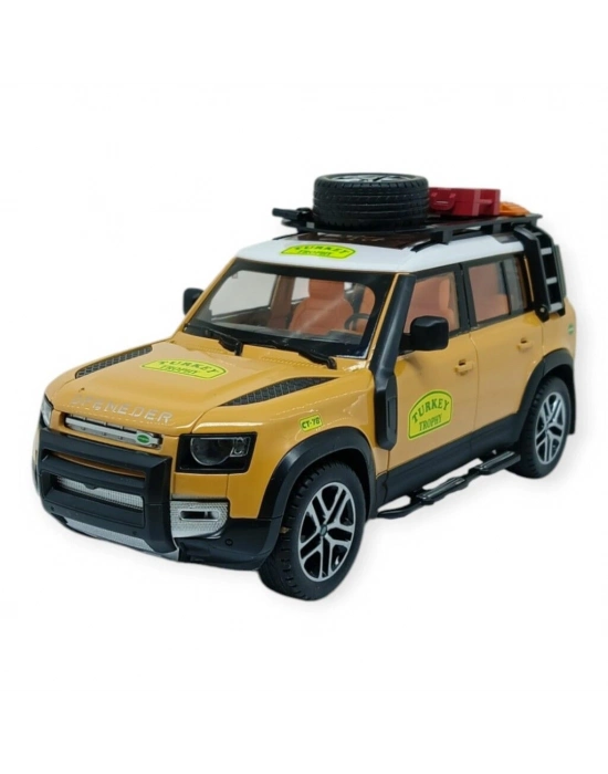 Model Araçlar - Metal Sesli Off-Road Araba 22 cm - Sarı